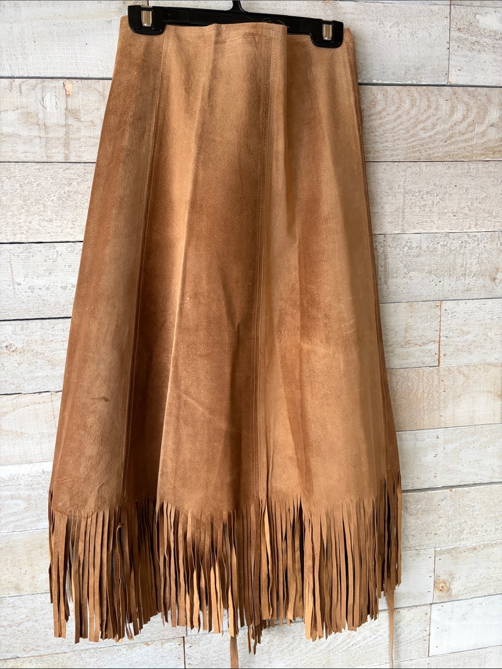 Genuine Leather fringed wrap skirt - Picture 5 of 10
